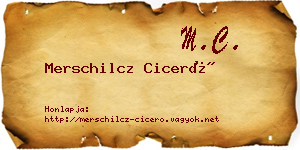 Merschilcz Ciceró névjegykártya
